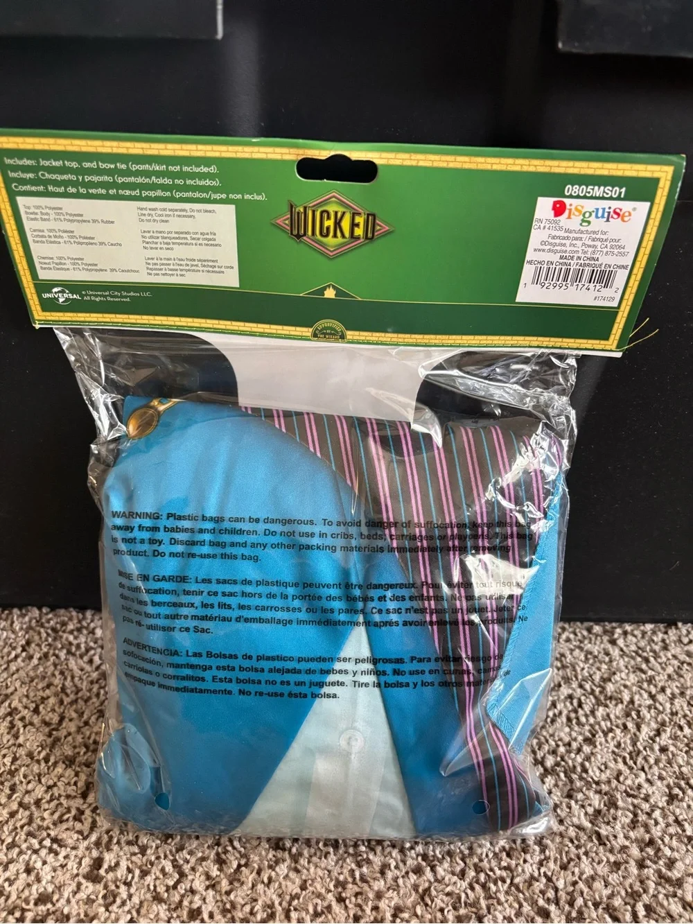 Wicked Shiz Halloween Costume Kit Jacket Top & Bow Tie 2 pc Adult Teen 14+ - Picture 4 of 4